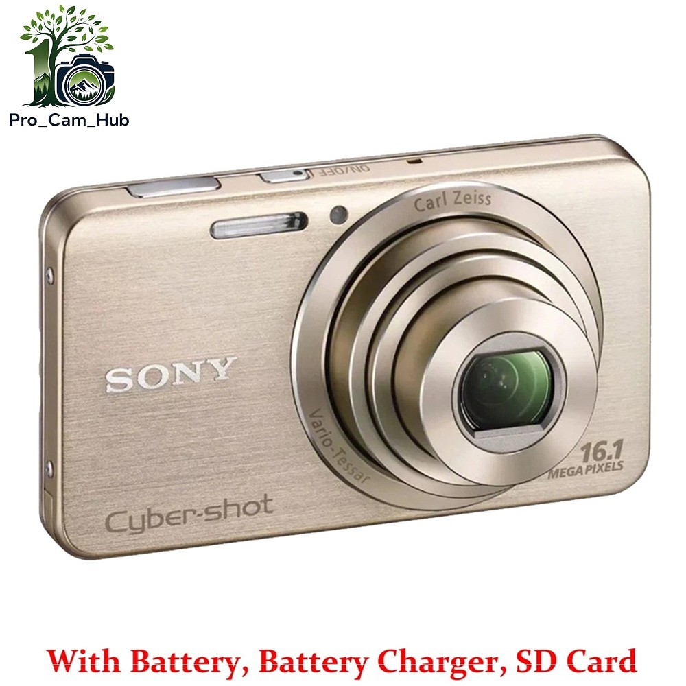 Sony Cyber-shot DSC-W630 16.1 MP Compact Digital Camera 5x Optical Zoom Gold 85%