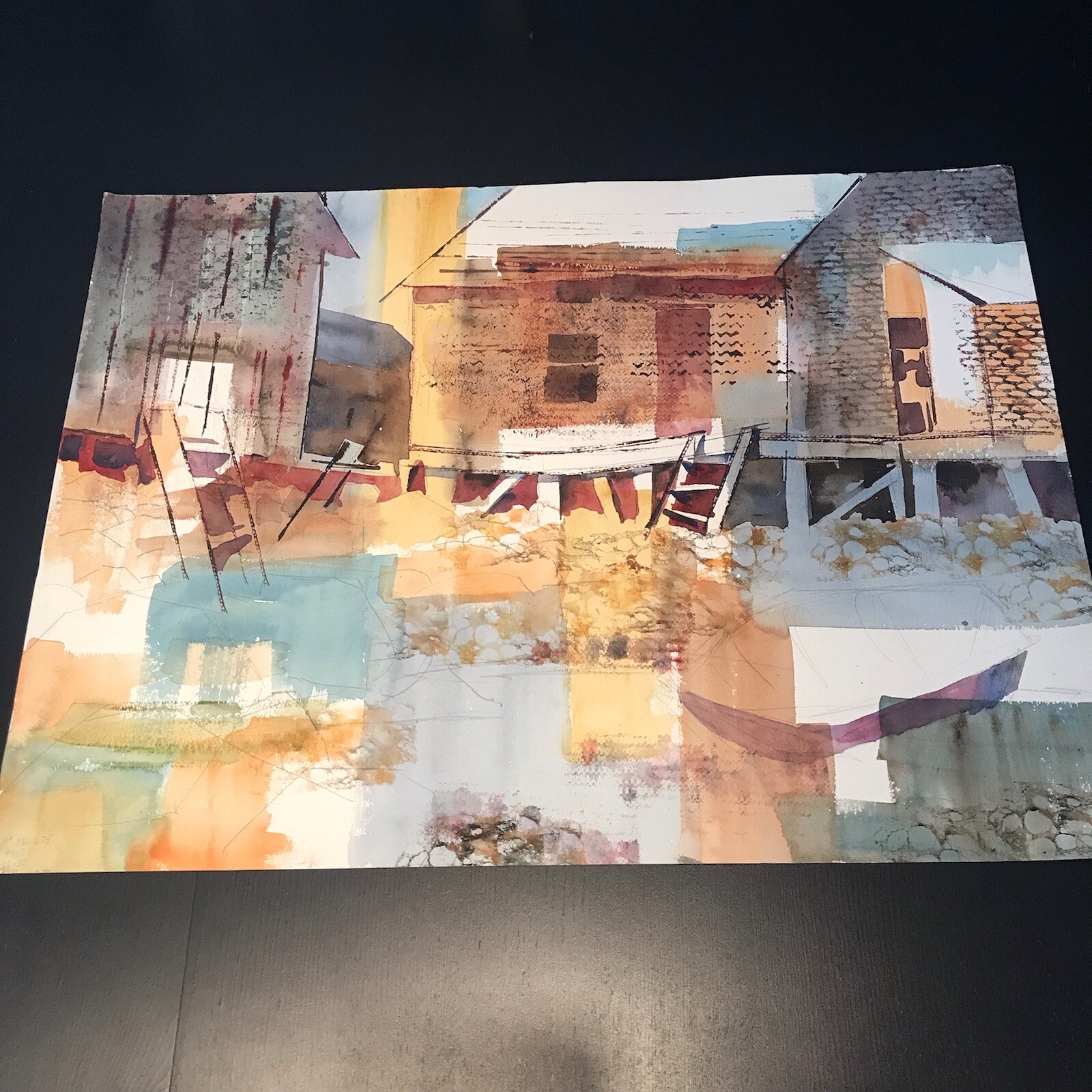 Watercolor Abstract Art Unknown Artist Large