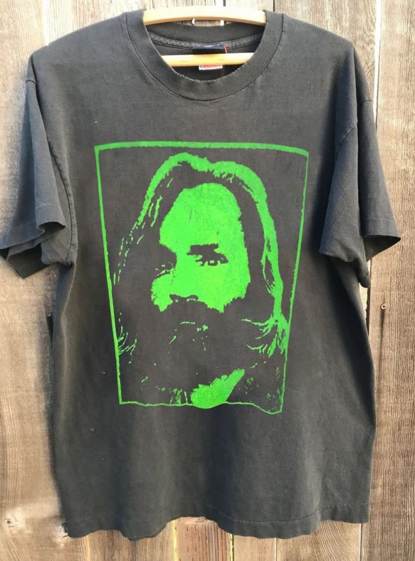 Vtg Charles Manson Tour Rare Design Charcoal Unisex T shirt S-5XL KH17816