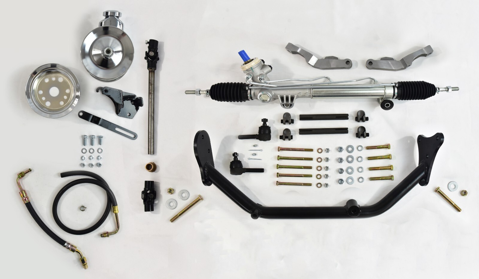 1955 1956 1957 Chevrolet rack and pinion changeover chrome pump front mount 1955 1956 1957 Chevrolet rack and pinion changeover chrome pump front mount