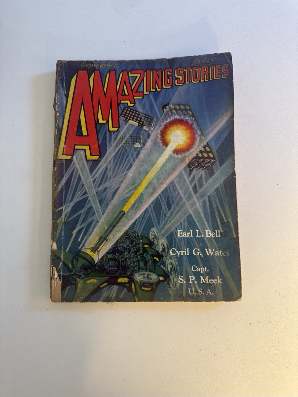 AMAZING STORIES PULP SEPT 1929 HUGO GERNSBACK BEDSHEET STANTON