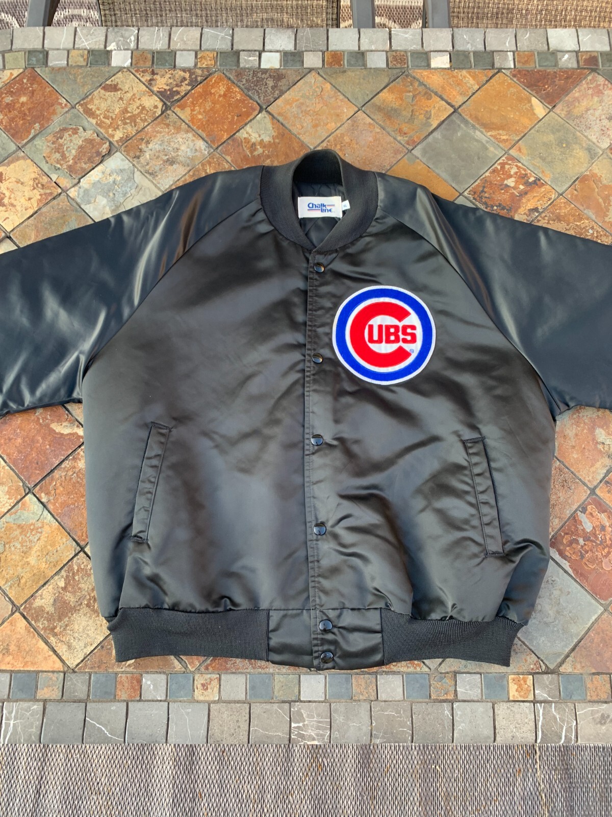 CHICAGO CUBS Jacket Mens XL Chalk Line Satin Vintage Varsity Bomber MLB Baseball
