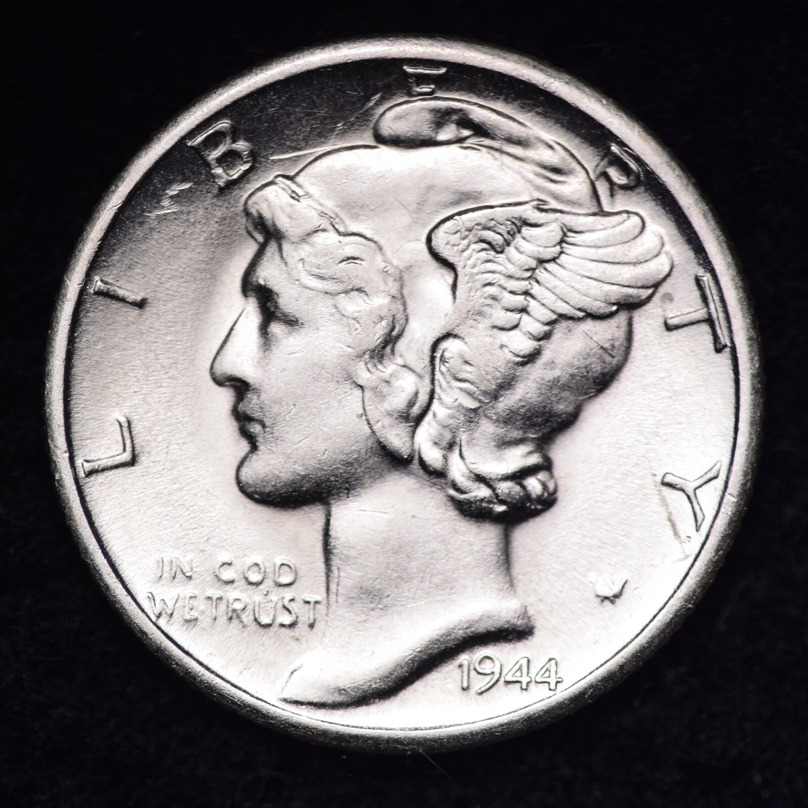 1944-D Mercury Silver Dime AU  