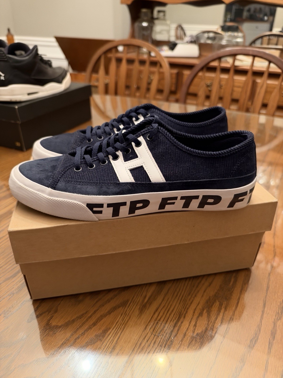 FTP x HUF Hupper Navy Corduroy Shoes