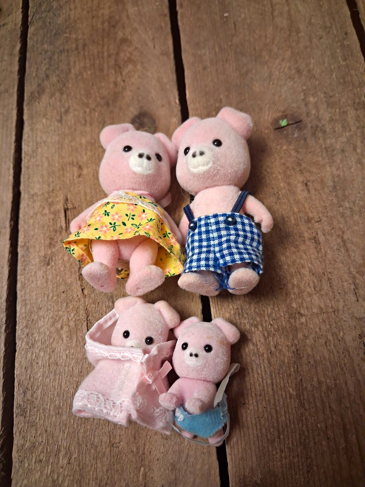 VINTAGE Calico Critters Sylvanian Families Pigglywink Pig Sibling Twin Lot 