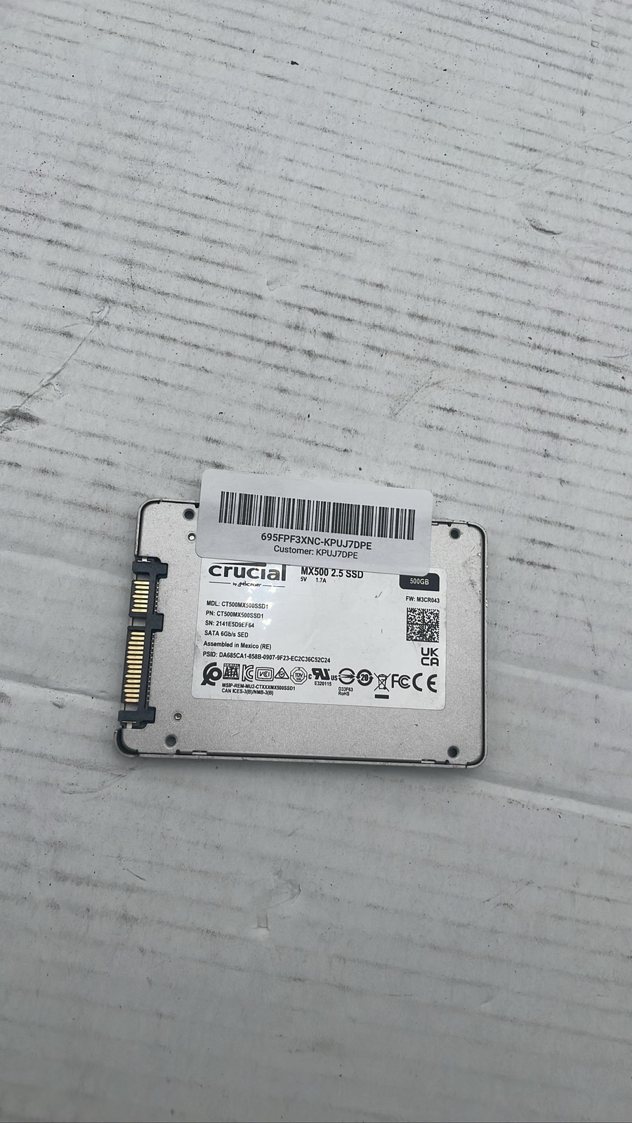 Crucial MX500 CT500MX500SSD1 500GB 2.5 Inch SATA Internal Solid State Drive