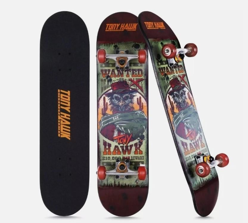 NEW Tony Hawk Lenticular 31 In. Wanted Hawk Skateboard 52mm Wheels