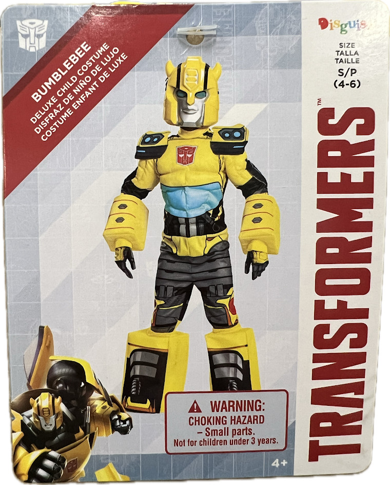 TRANSFORMERS BUMBLEBEE DELUXE CHILD COSTUME SMALL 4-6 TRANSFORMERS BUMBLEBEE DELUXE CHILD COSTUME SMALL 4-6