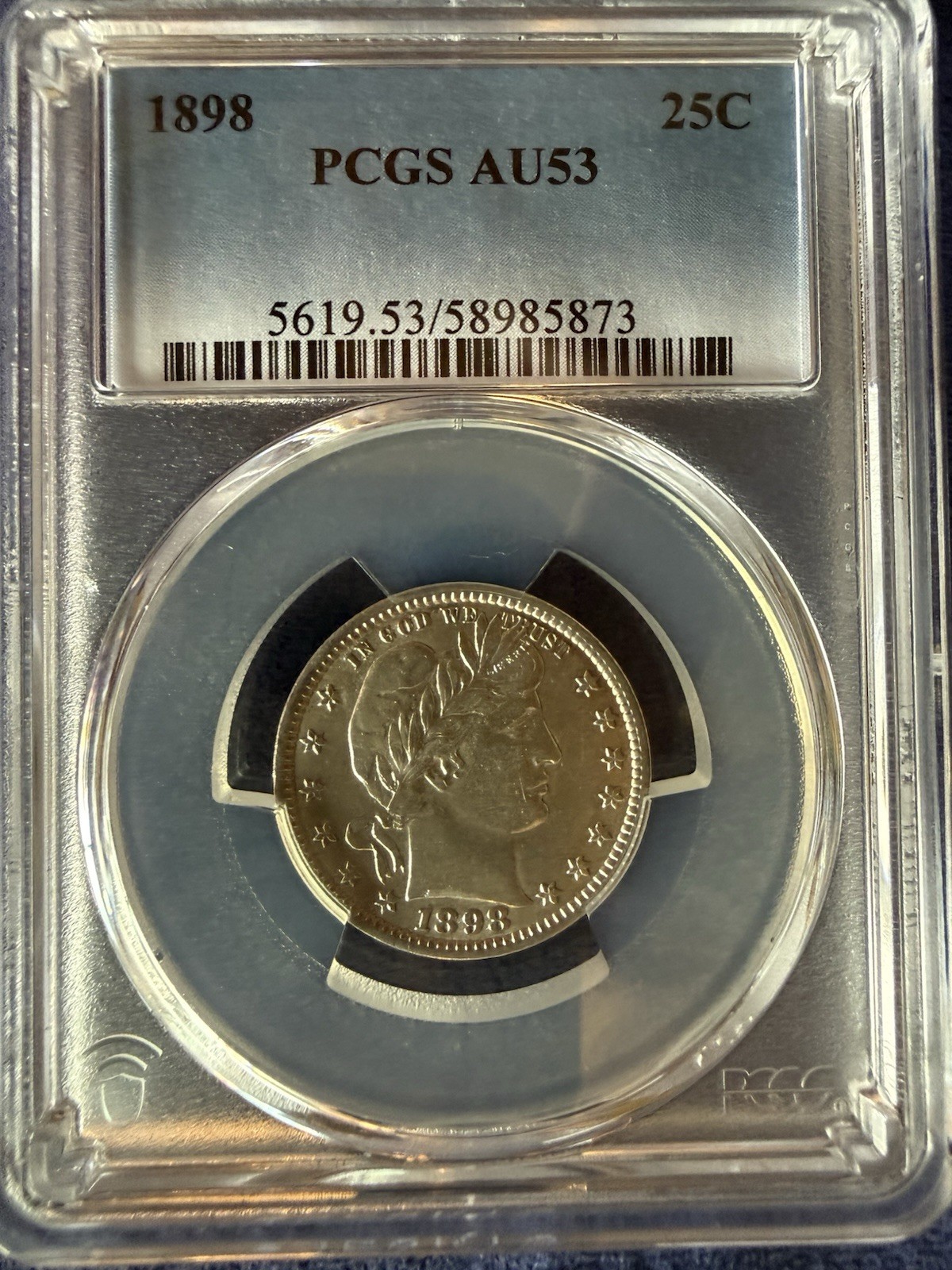 1898 Barber $.25 Pcgs AU53 Stunning Coin🔥🔥🔥🔥⚡️⚡️☄️☄️