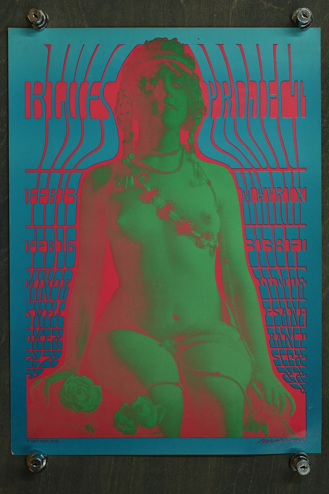 Blues Project Matrix San Francisco 1967 Neon Rose #6 Poster Victor Moscoso Good
