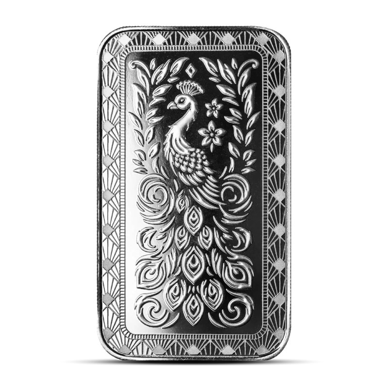 1 oz Scottsdale Marquee Peacock Silver Bar 1 oz Scottsdale Marquee Peacock Silver Bar
