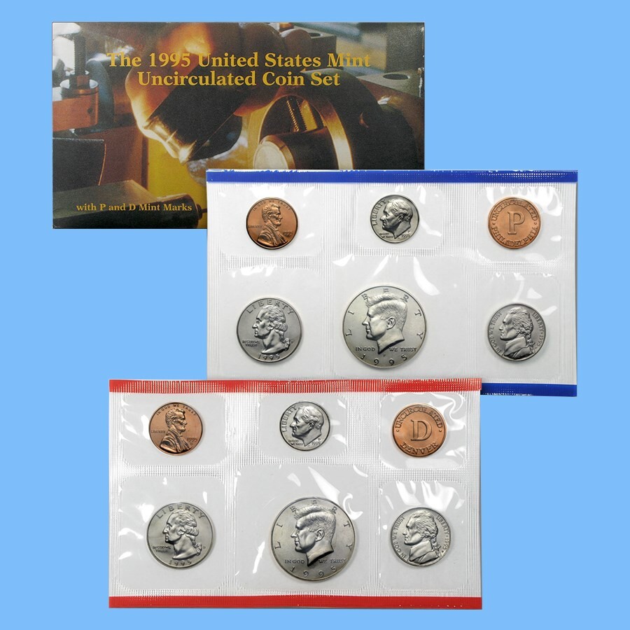 1995 U.S. Mint Set ~ 12 Coins ~ P & D ~ Uncirculated Government Packaging OGP