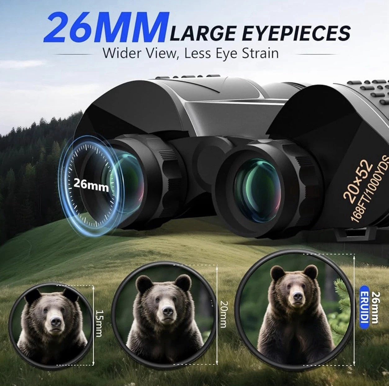 ERUIDI BIRD WATCHING LONG RANGE - ERUIDI 20X52 BINOCULARS FOR ADULTS HIGH