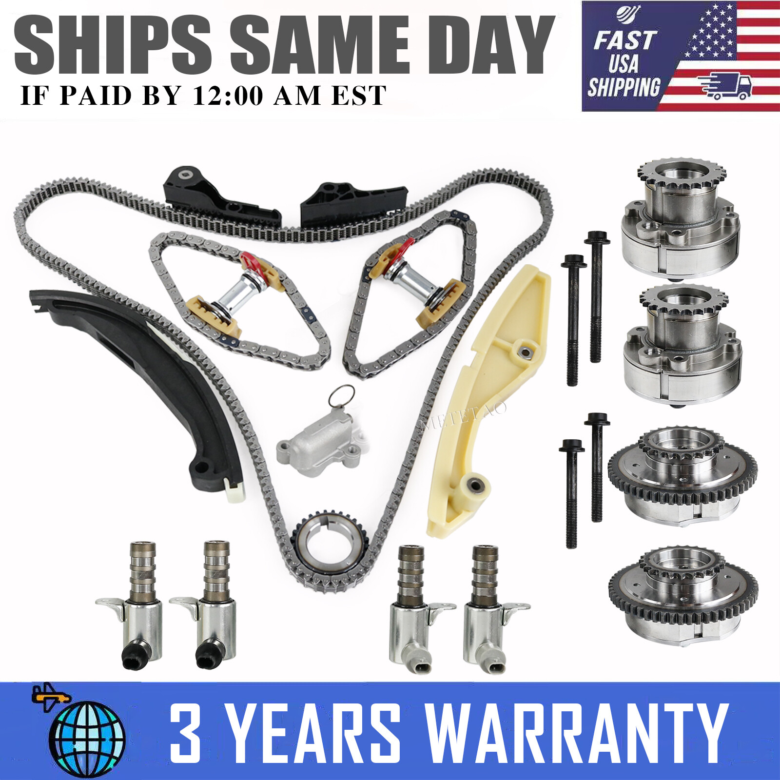 US NEW Timing Chain Kit AT4E6C524EC AT4Z6C526B For Ford F-150 Lincoln MKX 3.5L 3