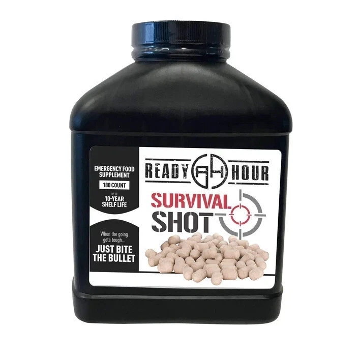 Survival Shot 180 Emergency Food Prepper Tablets Ready Hour 30 Day Supply Sealed