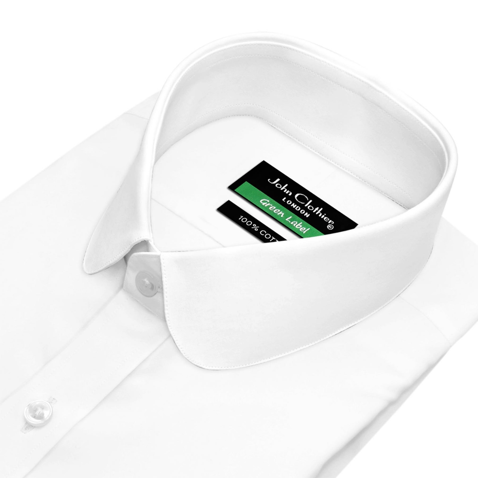 1930's Penny Round Club Collar Peaky Blinders Style Groomsmen White Cotton Shirt