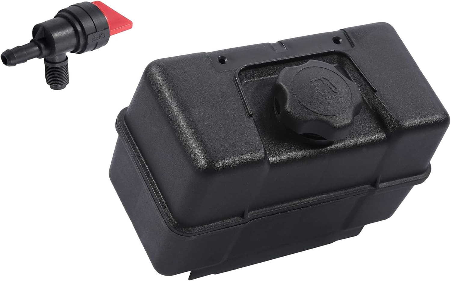 691993 4 Quart Plastic Fuel Gas Tank w/ Cap & Shut-Off Valve Fit Briggs & Stratt