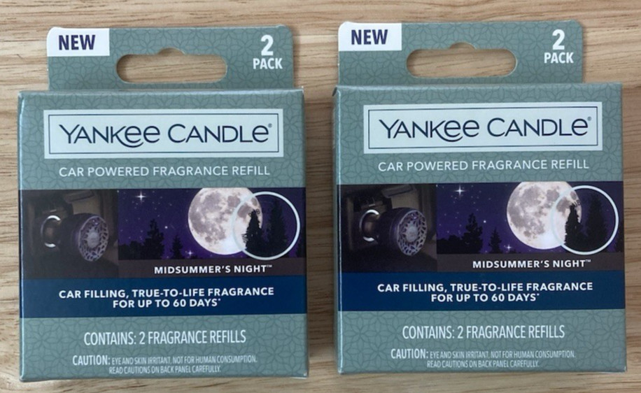 Lot of 4 Yankee Candle Car Powered Fragrance Refills Midsummer’s Night