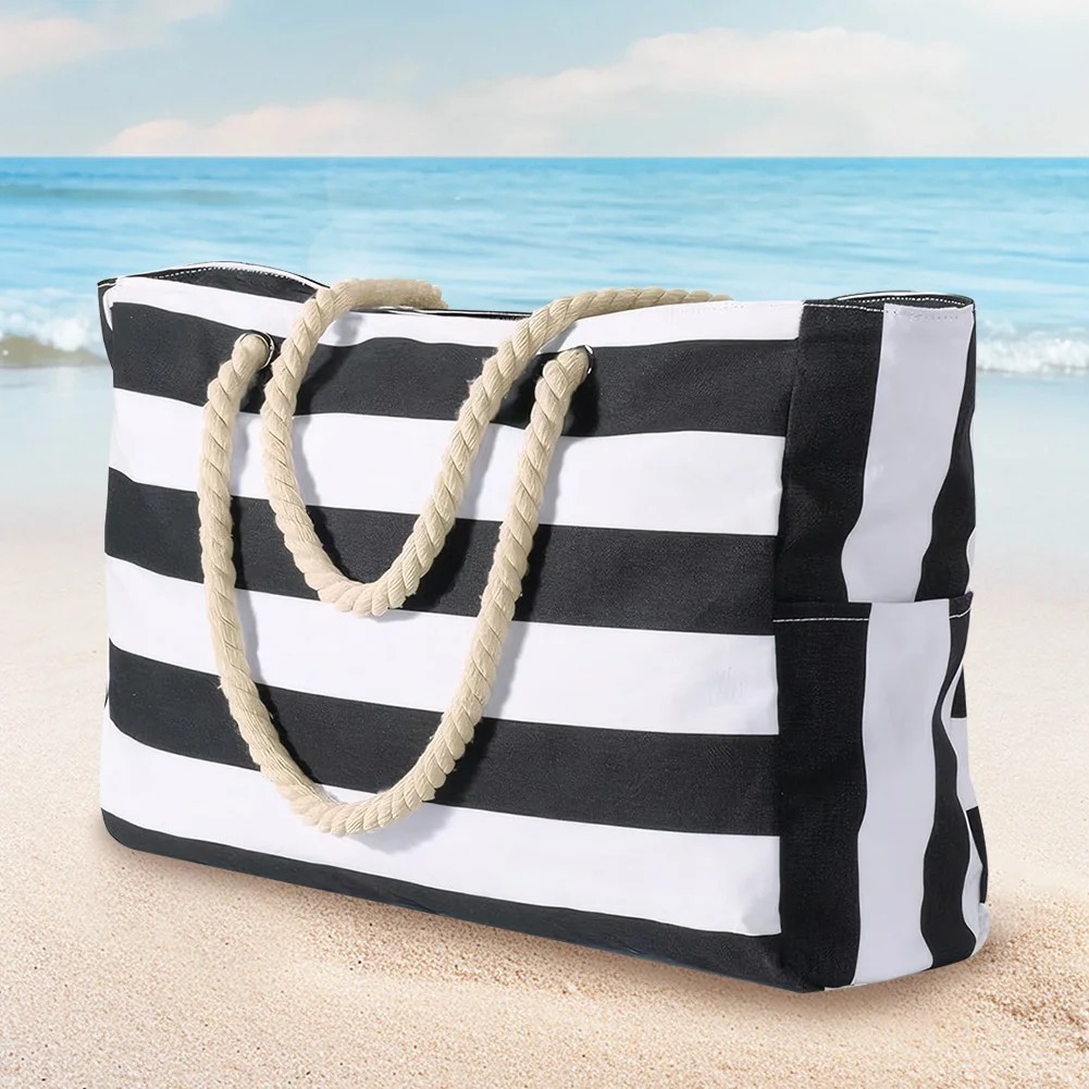 Beach Bag Large Beach Tote Bag Waterproof Sandproof Shoulder Bag with Zipper Beach Bag Large Beach Tote Bag Waterproof Sandproof Shoulder Bag with Zipper