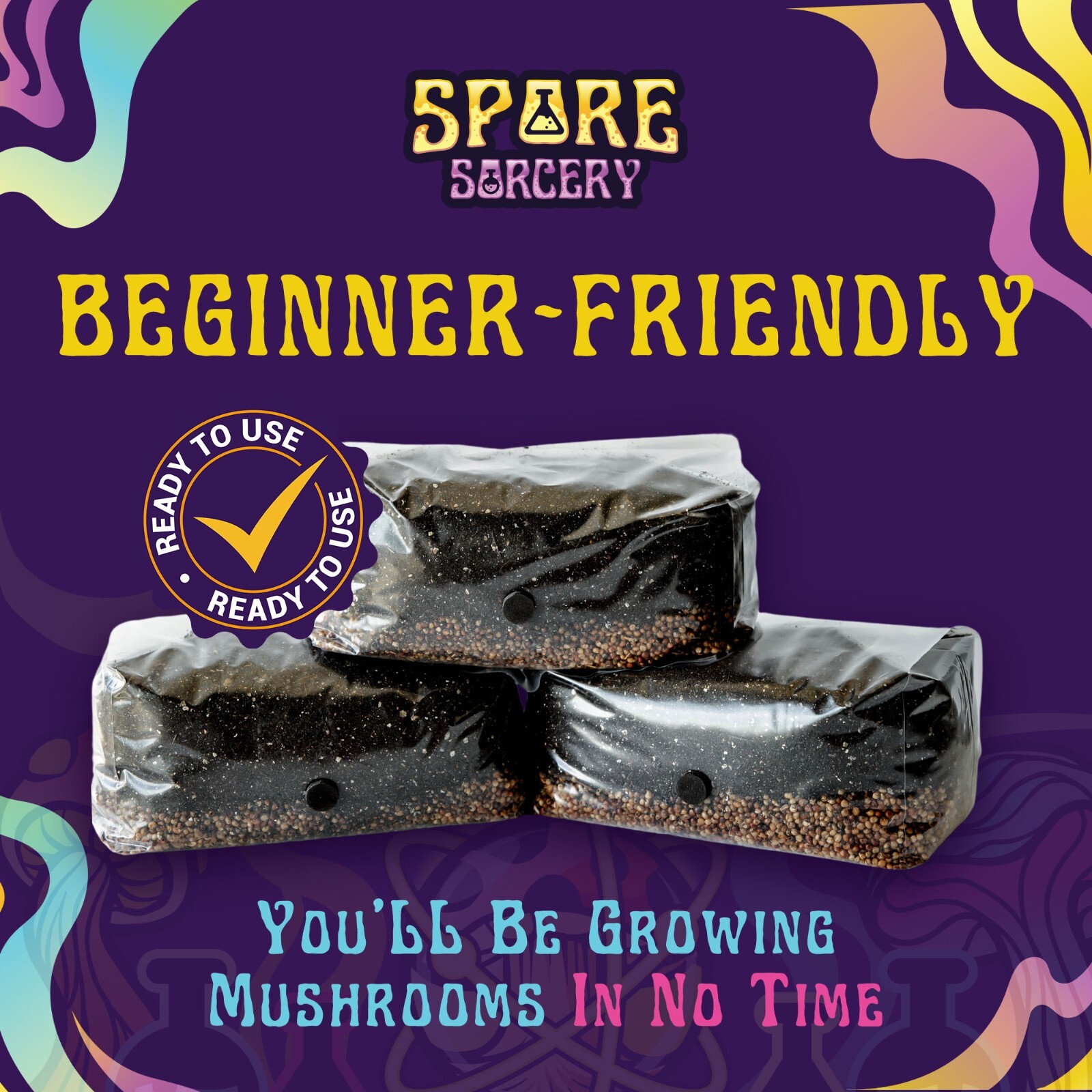 6 Pack All-in-One Mushroom Grow Kit in a Bag | MAX YIELD | 6lbs | 36 lbs total