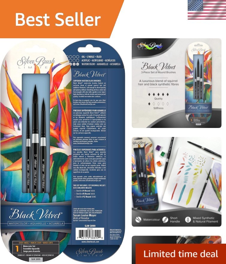 Luxury 3pc Watercolor Brush Set by Susan Louise Moyer - Perfect Precision Tools