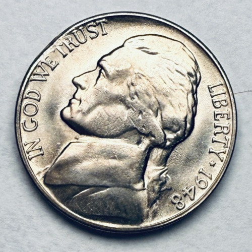 1948-S Jefferson 5c ~ Uncirculated BU ~  Beautiful, Lustrous Coin ~ Sweet ~ I55