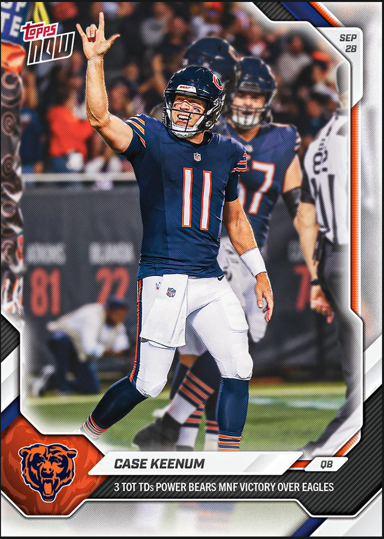 Case Keenum 3 TOT Tds Chicago Bears - 2026-27 NFL Topps NOW® - Card 37 PRE-SALE Case Keenum 3 TOT Tds Chicago Bears - 2026-27 NFL Topps NOW® - Card 37 PRE-SALE