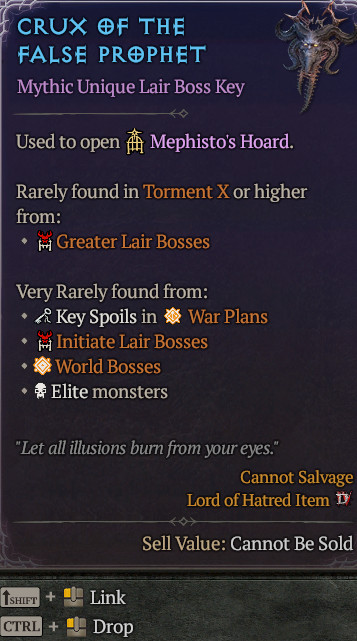 6x Crux of the False Prophet Diablo 4 Season 15 S15