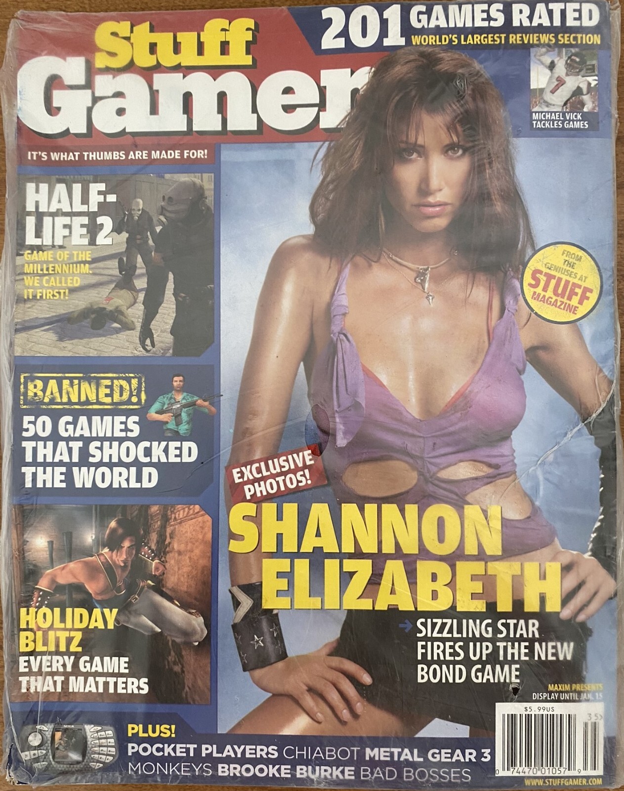 Stuff Gamer 2003 Magazine - Shannon Elizabeth Cover - Brand New - RARE Stuff Gamer 2003 Magazine - Shannon Elizabeth Cover - Brand New - RARE