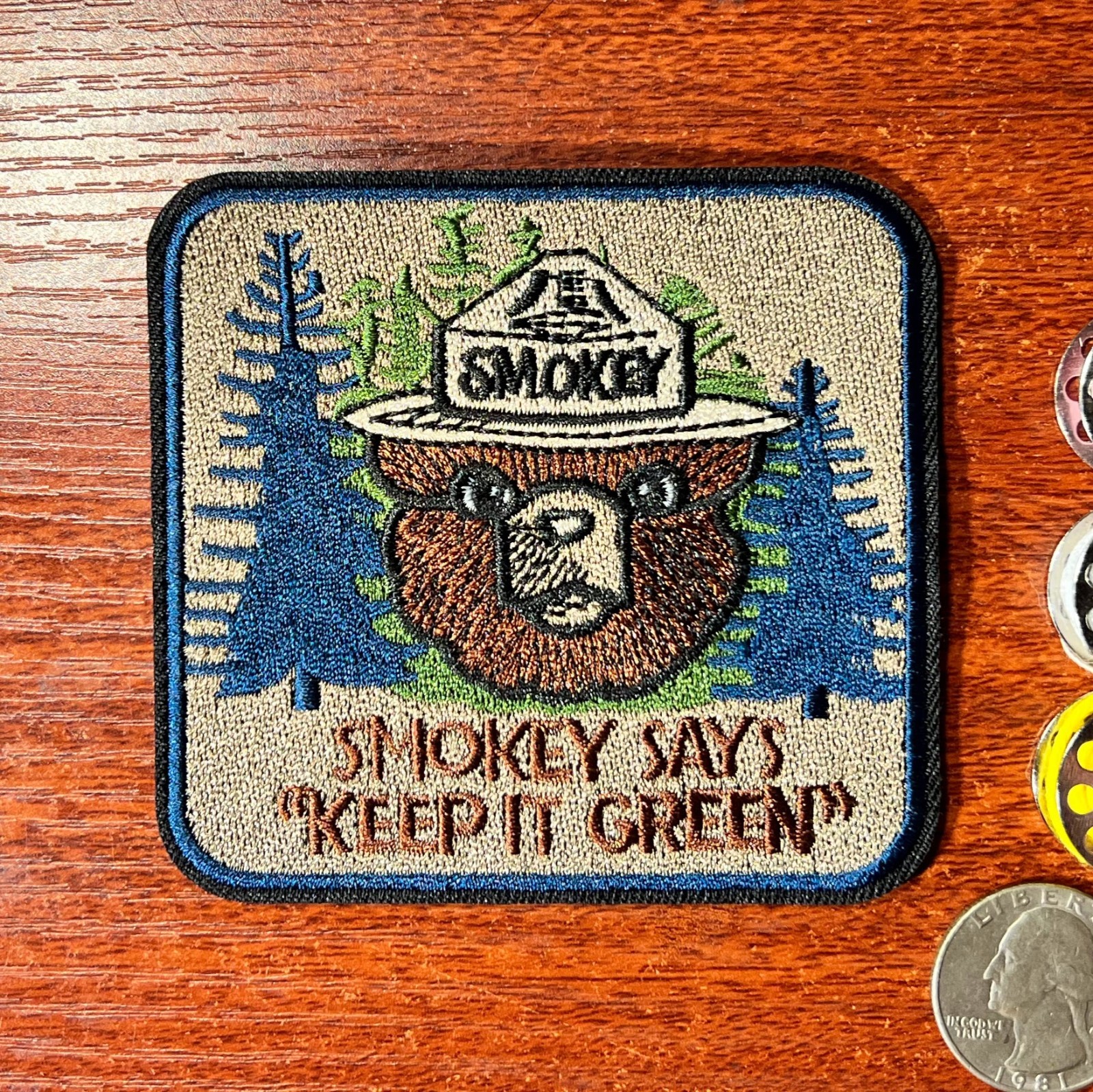 Smokey The Bear Patch Keep It Green Nature Animals Embroidered Iron On 3.25x3.5\ Smokey The Bear Patch Keep It Green Nature Animals Embroidered Iron On 3.25x3.5\