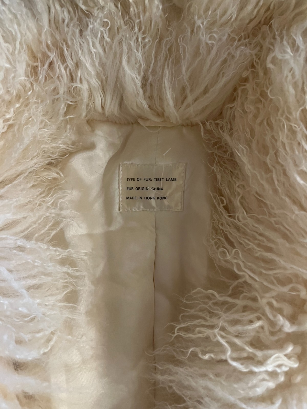 Vintage Tibetan Lamb Coat - Cream/Beige