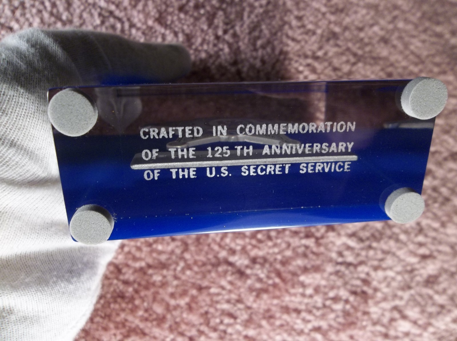 USSS SECRET SERVICE  125TH ANNIVERSARY COMMEMORATIVE DESK SET .999 SILVER