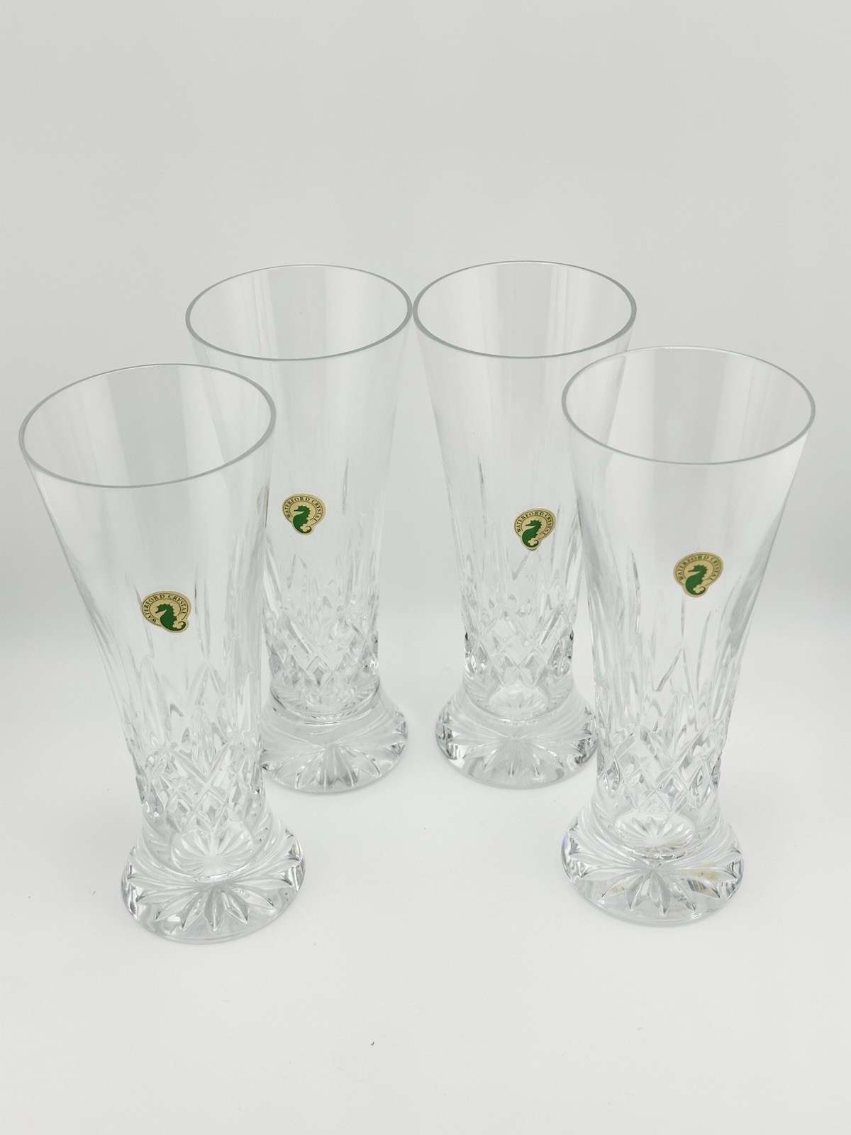 Waterford Crystal Lismore Pilsner Beer Glass 14 Ounce 4Pc Set