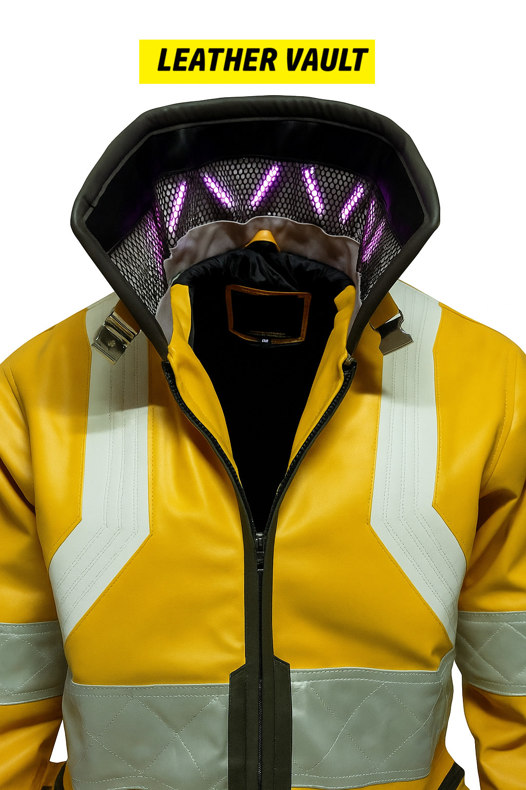 New Men\'s David Martinez Cyberpunk 2077 yellow Edgerunner cosplay leather jacket