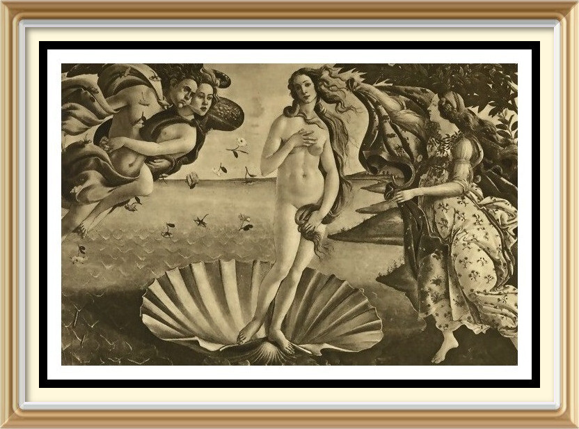 115+ yr Old Original c1910 Antique Print BIRTH OF VENUS Mythology by Botticelli