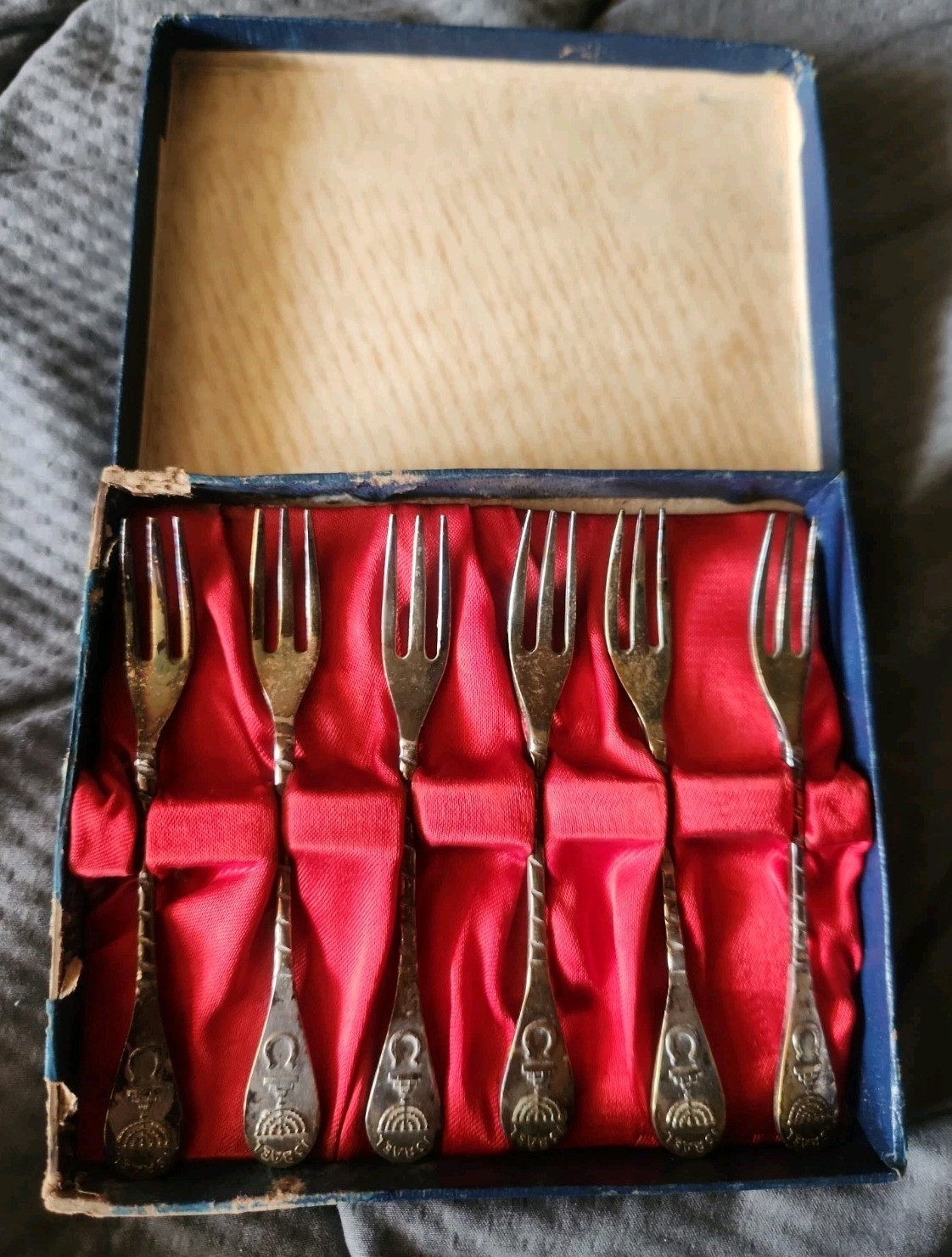  Vintage Silver Shabbat Cocktail Fork Set From Israel Judaica Judaism Jewish