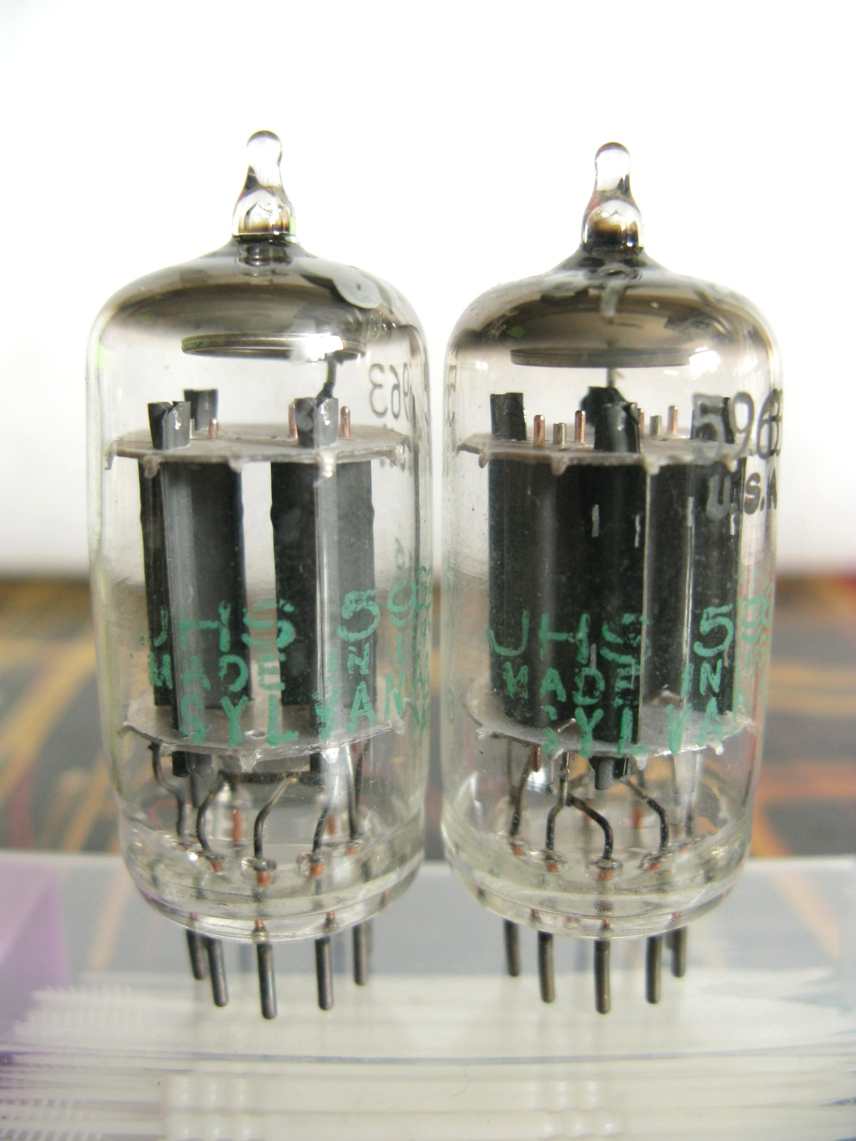 2 matched 1966 Sylvania 5963 Tubes - Hickok TV-7B tests@ 89/85, 87/86, Min:50/50