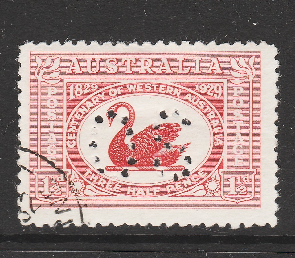1929 CENTENARY OF WESTERN AUSTRALIA O.S. CANCELLED TO ORDER \