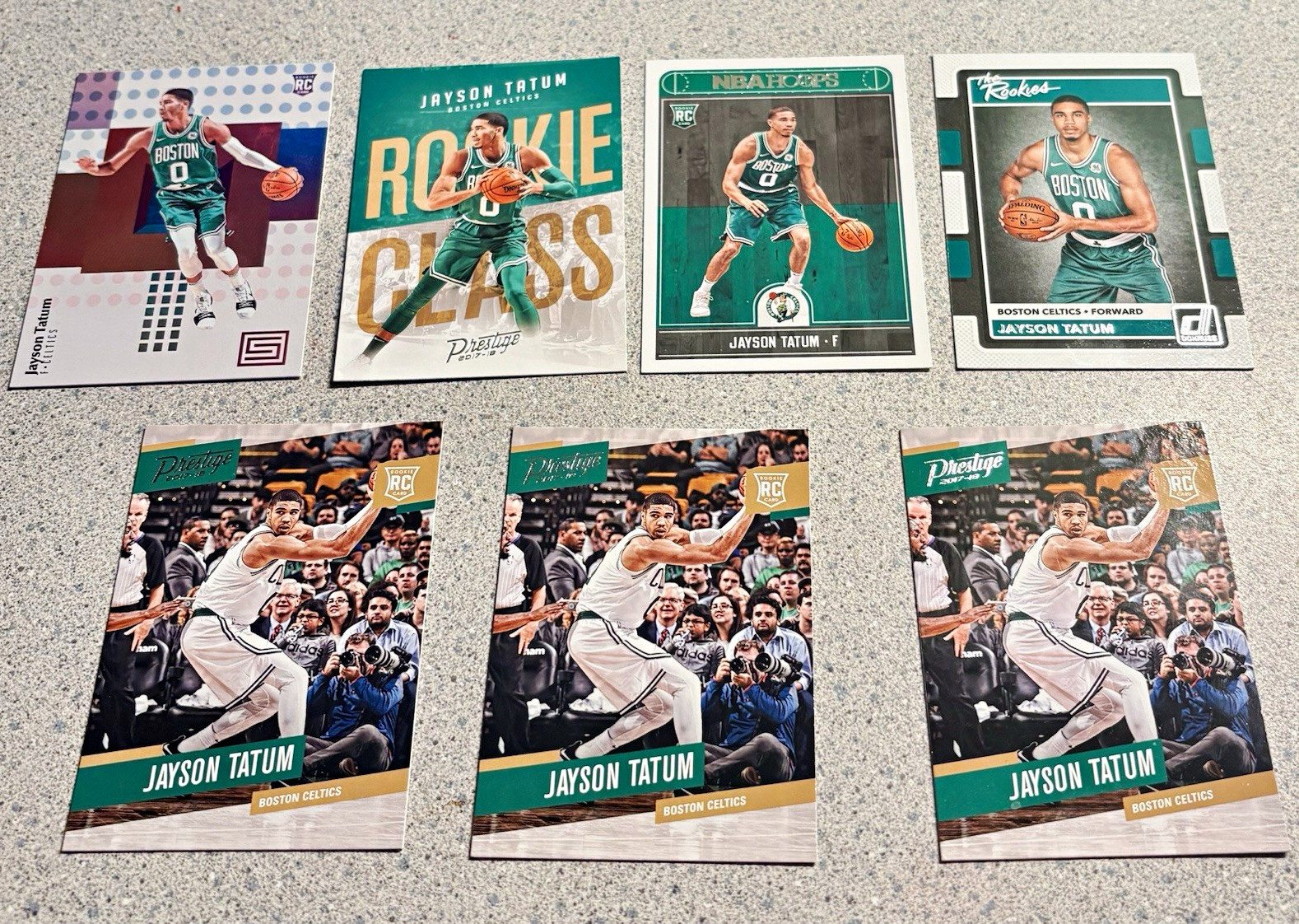 Panini Jayson Tatum Rookie 7-Card Lot 2017-18 Prestige Hoops Donruss Status