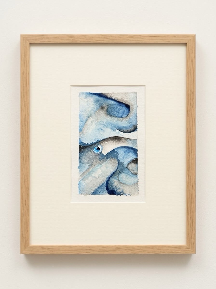 Contemporary Fluid Abstract Watercolor 6x9 Original Signed Artwork