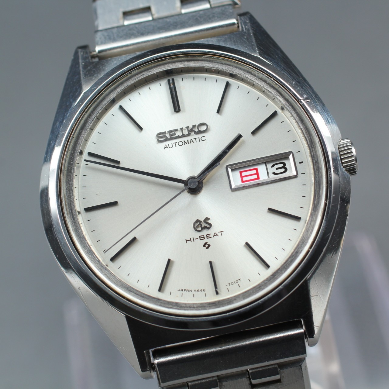 Vintage 1971  [N Mint] Grand Seiko 5646-7010 Hi-Beat Silver 36mm Men's AT Watch