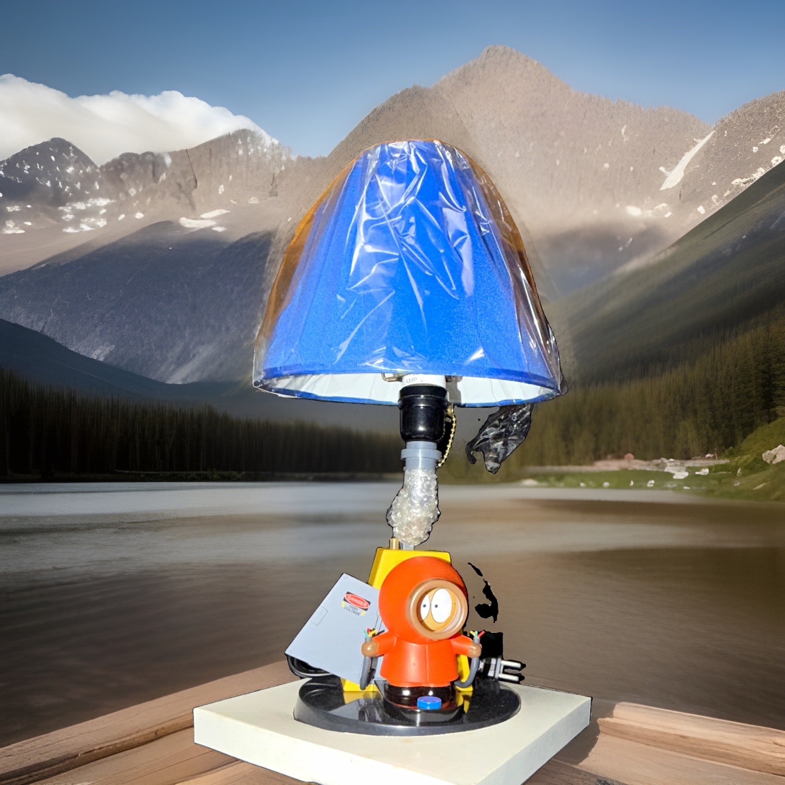 South Park Talking Kenny Lamp Table Lamp w/ Blue Shade, Corded, N7405 open box South Park Talking Kenny Lamp Table Lamp w/ Blue Shade, Corded, N7405 open box