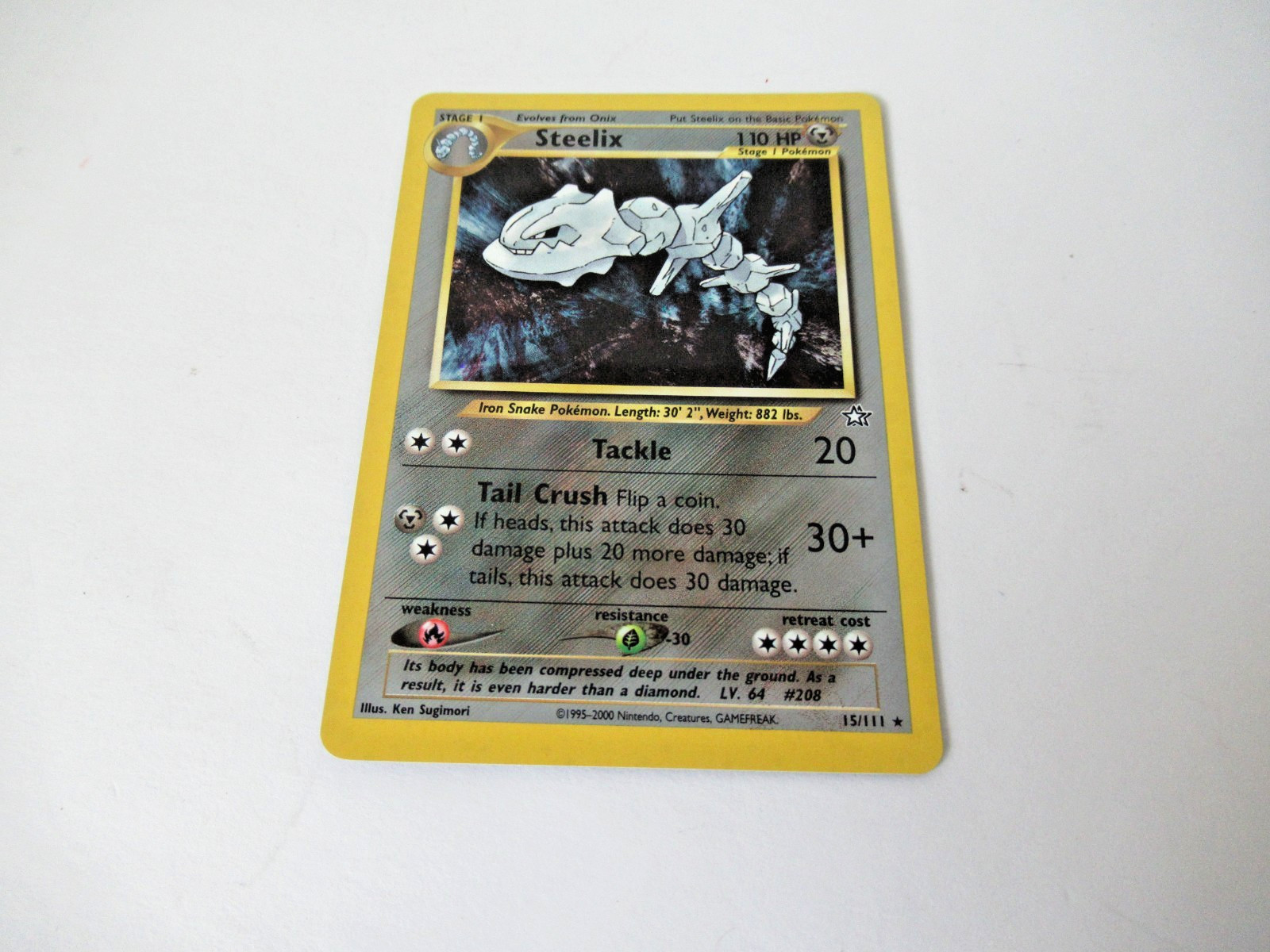 2000 Pokemon Neo Genesis Steelix Holo #15/111 2000 Pokemon Neo Genesis Steelix Holo #15/111