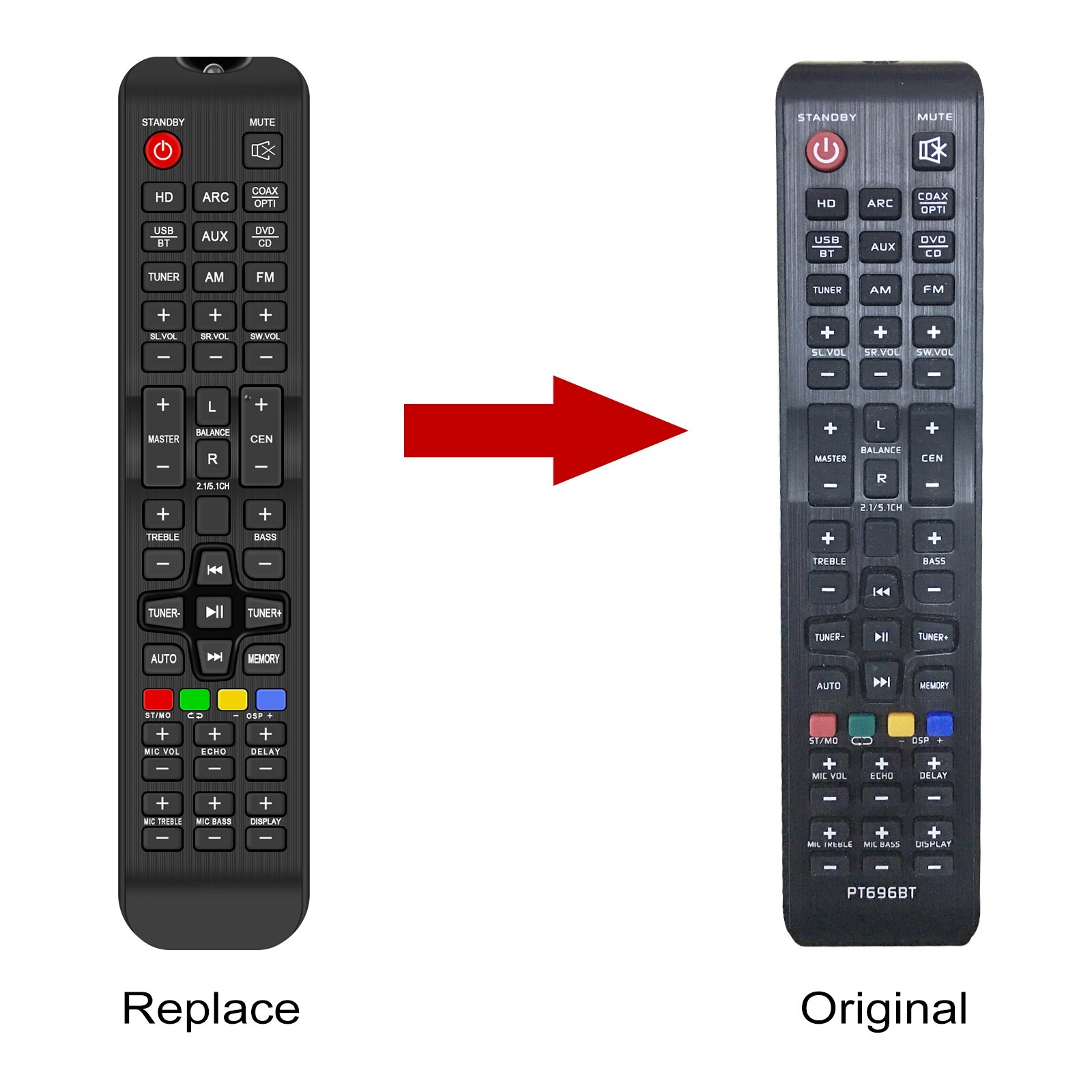 PT696BT Replaced universal Remote Control fit for Pyle Receiver pt696bt