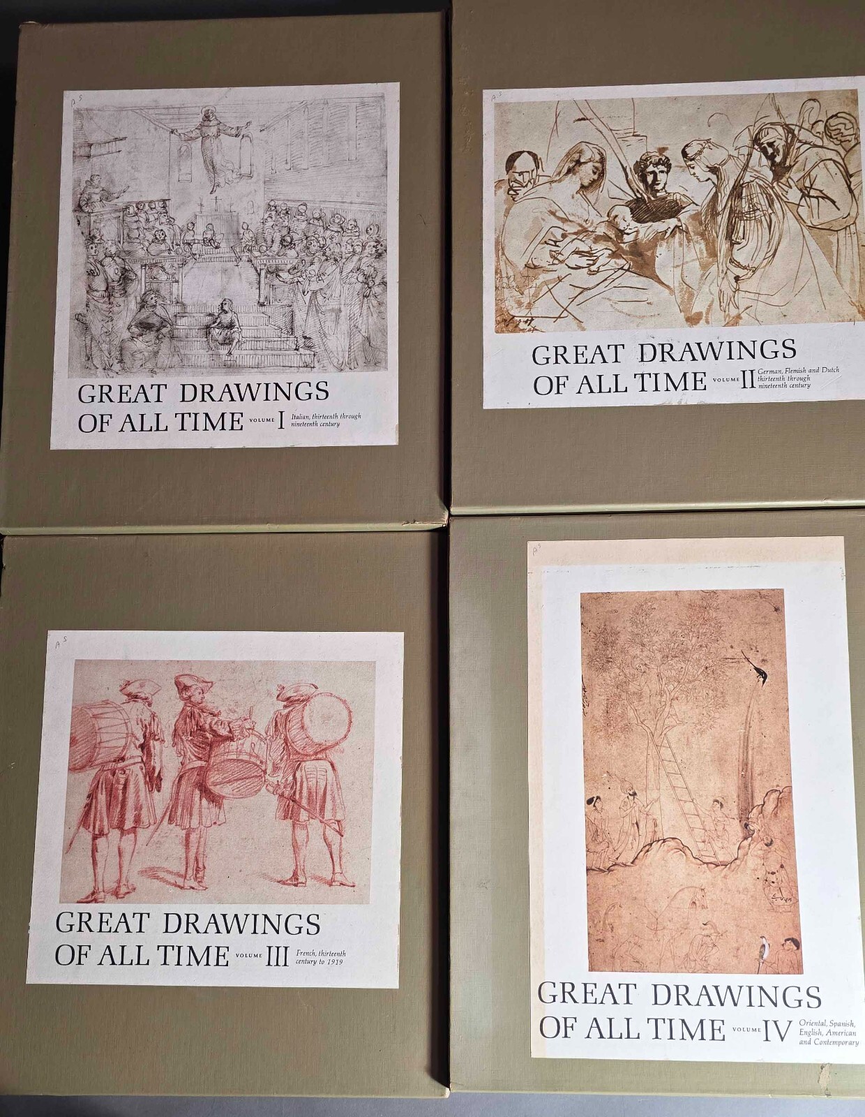 Great Drawings of All Time Ira Moskowitz Set Of 4 Volumes In Slip Covers