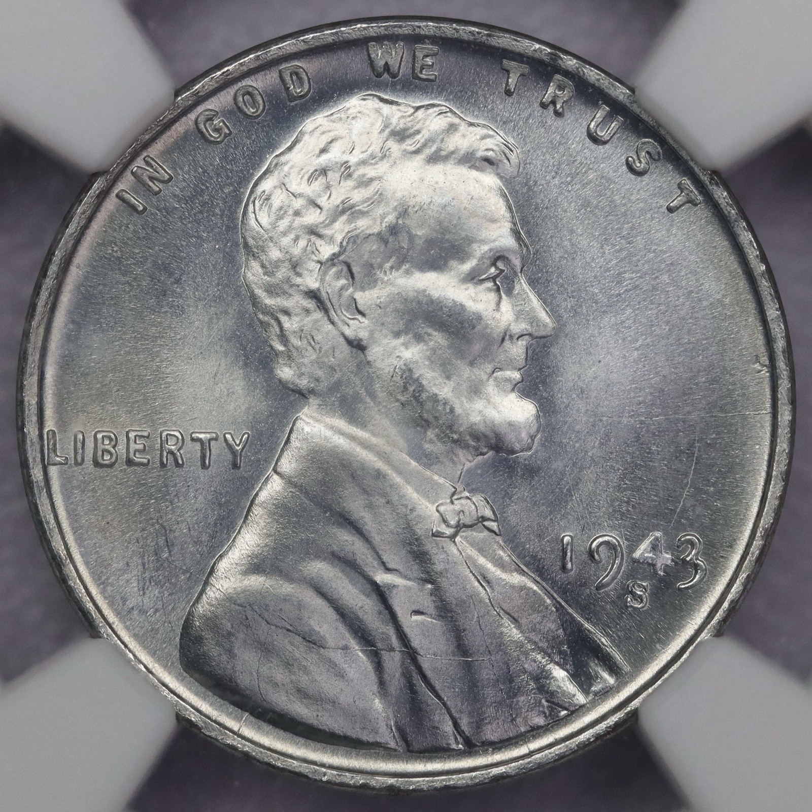 1943-S 1c Steel Wheat Cent - NGC MS 67 CAC