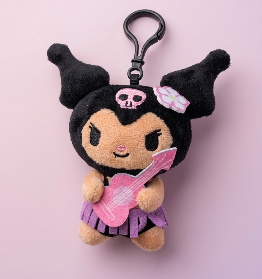 Sanrio Kuromi Hawaii Edition Ukulele Keychain Keyring 4\ Sanrio Kuromi Hawaii Edition Ukulele Keychain Keyring 4\
