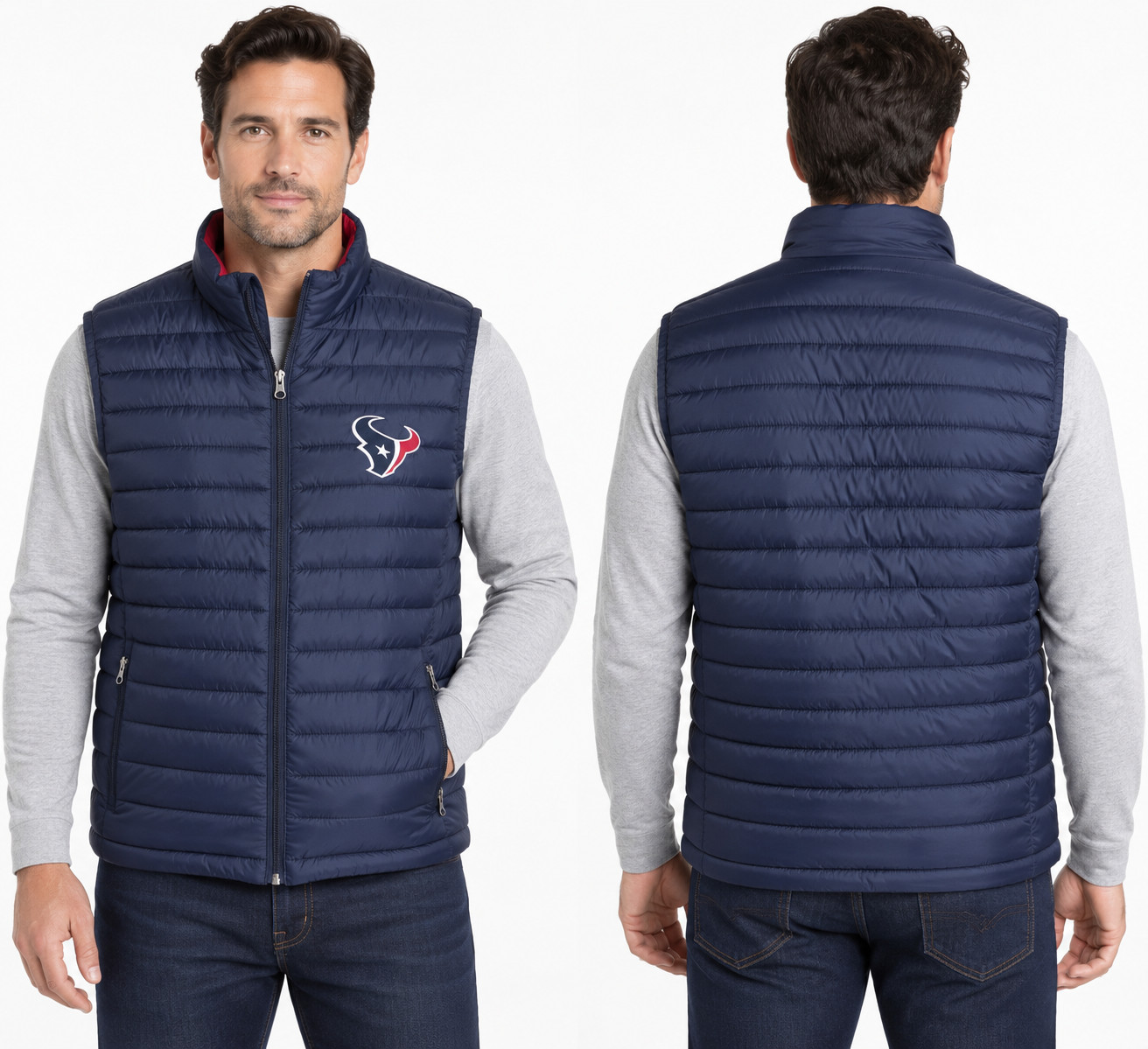 NFL G-lll Houston Texans Puffer Vest Men’s L Navy NWT Water Resistant Full Zip NFL G-lll Houston Texans Puffer Vest Men’s L Navy NWT Water Resistant Full Zip