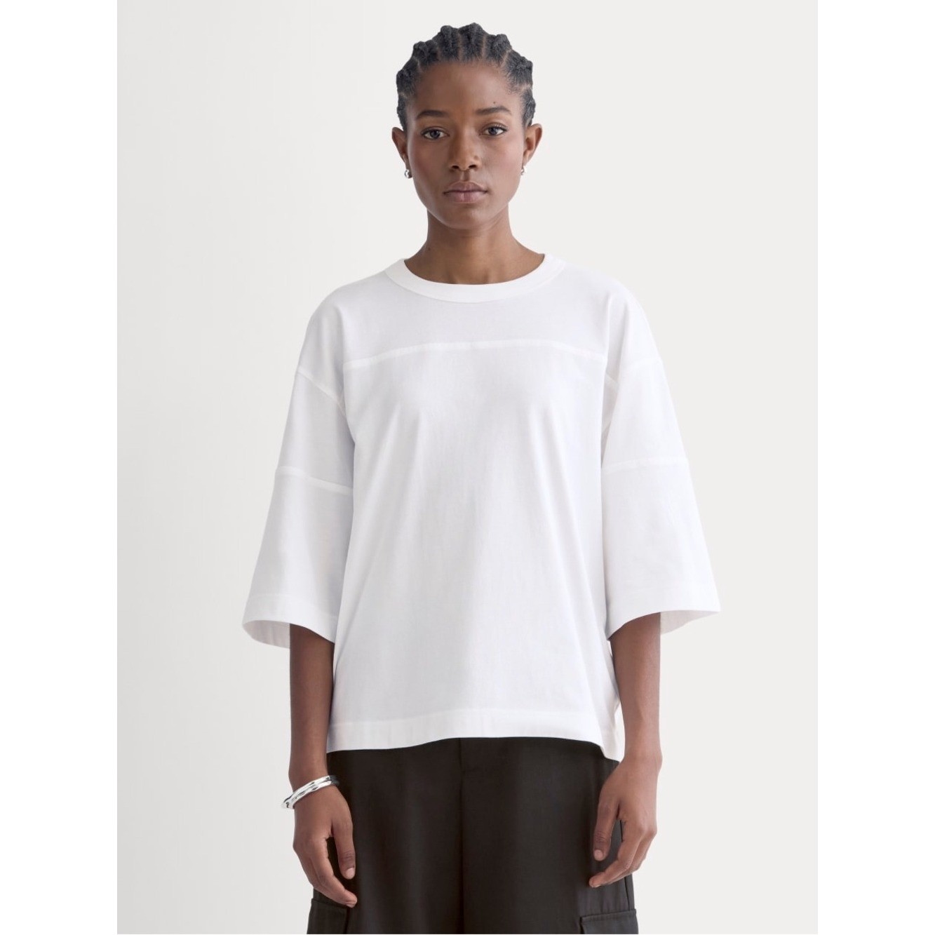 Everlane Oversized Varsity Tee in Essential Cotton White Size: XL