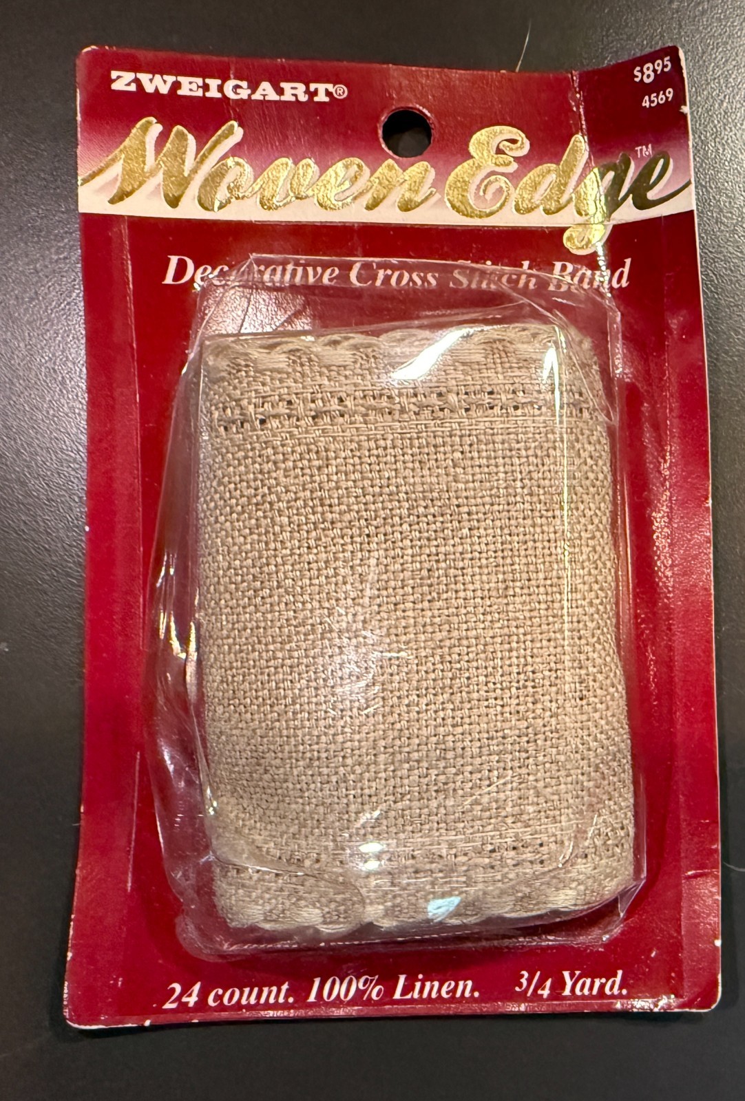 3/4 yard Zweigart 24 count linen banding in natural for Cross Stitch